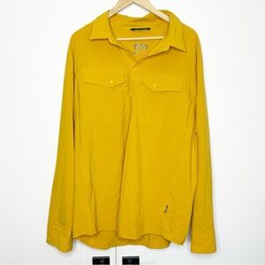 Stio CFS UPF 50+ Water Repellent Quick Dry Hiking pullover Shirt XL yellow gold